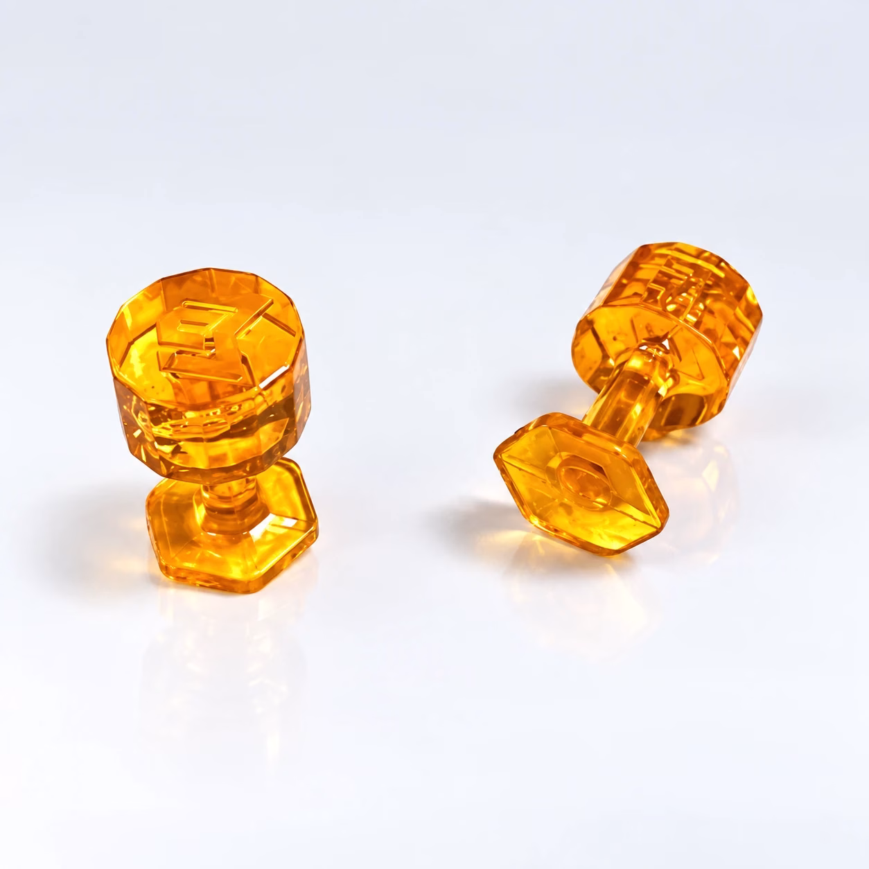 PrismTabs L mit 13 mm Hexagon-Fuß: zwei Klebeadapter aus transparentem Kunststoff für die Ausbeultechnik