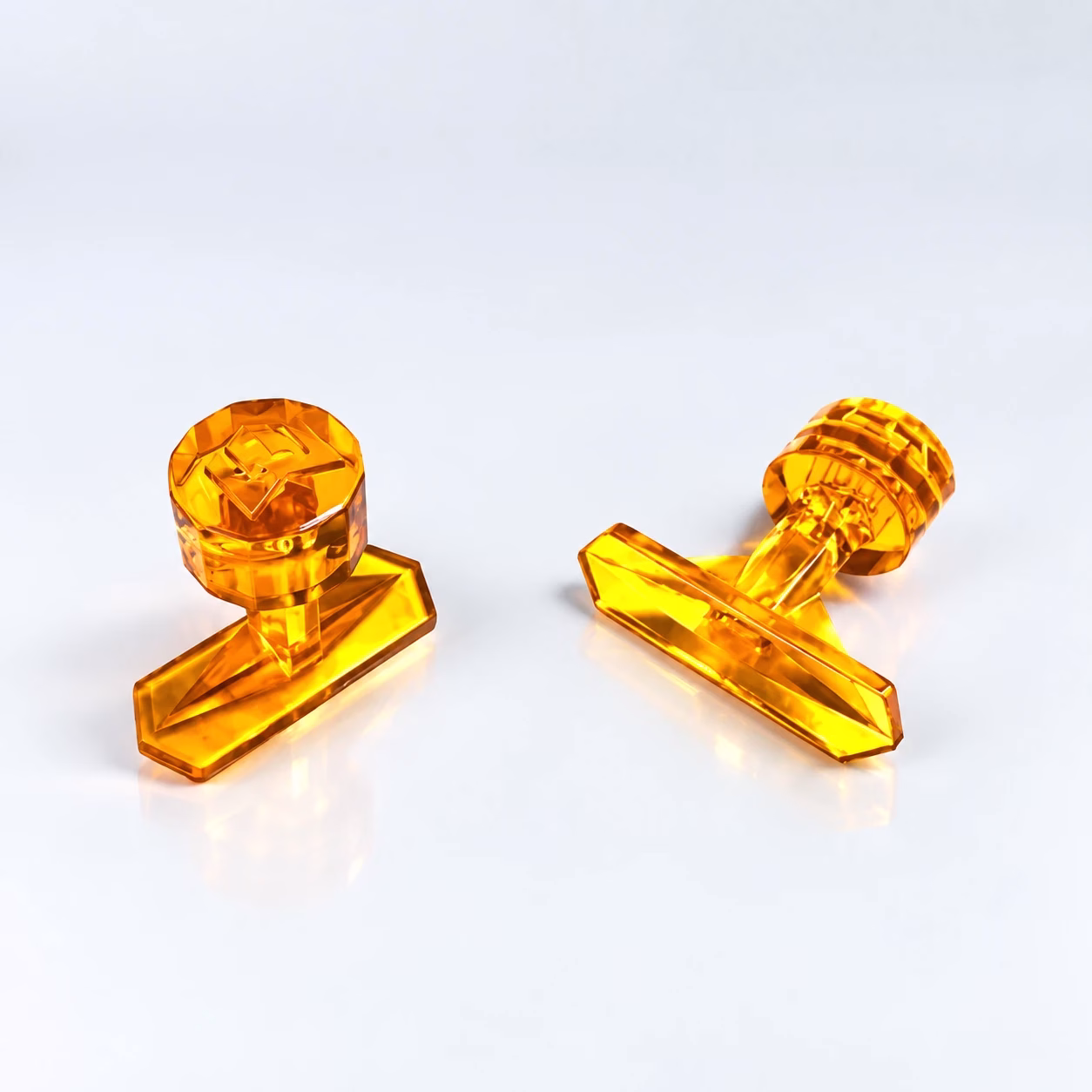 PrismTabs Viereck 25x8 mm: zwei Klebeadapter aus transparentem Kunststoff für die Ausbeultechnik mit Heißkleber